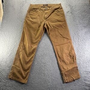 Ridgecut Toughwear Pant Men 36x32 Brown Cotton Straight Workwear Utility Stretch